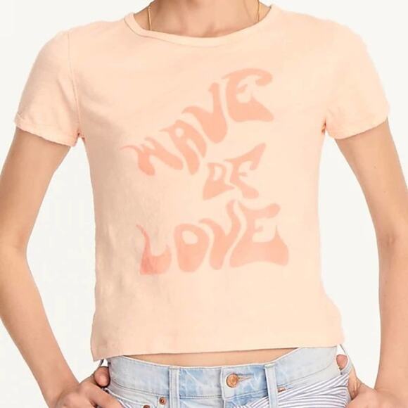 J, Crew Cropped "Wave of love" T-shirt - Picture 2 of 10